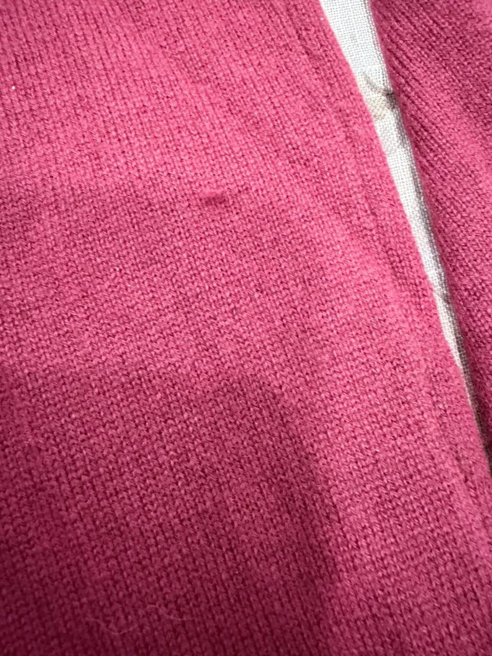 J.Crew 100% Cashmere V-Neck Sweater Large Berry Red Burgundy Soft Luxury Knit